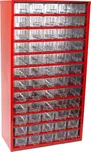 Ukládací skříňka se zásuvkami 306 x 155 x 551 mm, červená, 60 zásuvek