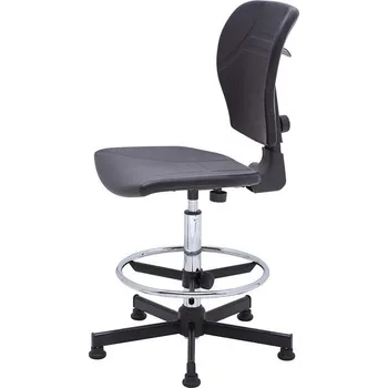 Vysoká komfortní průmyslová židle TECHNO s podpěrou, chrom