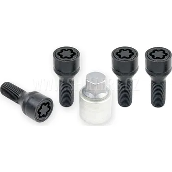 Autodoplněk Pojistné bezpečnostní šrouby M12x1,25x30 kužel, černé, klíč 17, SICUSTAR BVN330