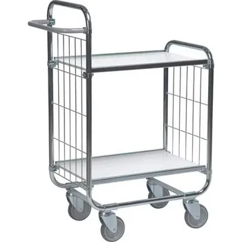 Policový vozík, pozinkovaný, 2 police, nosnost 250 kg, d x š x v: 1195x470x1120 mm