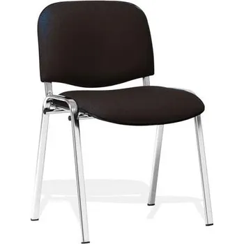 Jednací židle Židle ISO, sedák a opěradlo čalouněné černé, konstrukce chrom