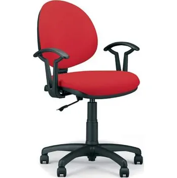 Moderní kancelářská židle SMART s područkami, potah z látky Basic, barva zářivě červená