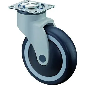 Pojezdové kolečko Přístrojové kolo, otočné, vidlice s plastu, pr. 125 mm, s plotýnkou nosnost 120 kg