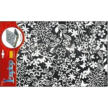 samolepka SAMOLEPKA NA NOTEBOOK plastické bílé větvičky s glitry 39x25cm