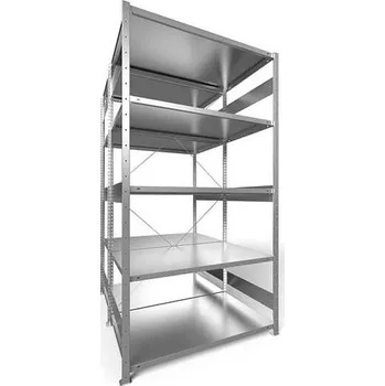 Dílenský regál Zásuvný regál CLIP S3, dvoustranný, V: 2500 mm, 2 x 6 polic 1300 x 800 mm, nosnost 230 kg, pozinkovaný, základní