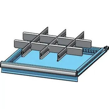 Vnitřní dělení zásuvek z pozinkovaného plechu 4 x 3, pro zásuvky 459 x 459 x 200 - 250 mm