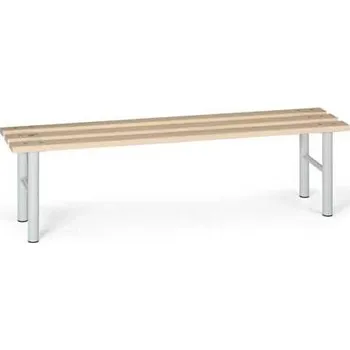 Šatnová lavice, sedák ze smrkových latí, podnoží kovové šedé, délka 1,5 m