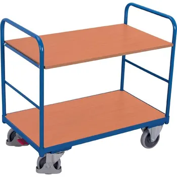 Stavební technika Nízký etážový vozík VARIOfit - dvě police, 850 x 500 mm, nosnost 250 kg