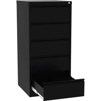 Kartotéka Kartotéka na dokumenty formátu B5-podélně, 5 zásuvek á 2 řady, v x š x h: 1285 x 610 x 630 mm, barva černá RAL9005