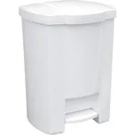 Plastový koš s nožním pedálem, objem 28 l, bílý