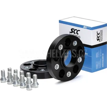 Tuning Rozšiřovací podložky SCC 25mm 5/112 - 57,1 mm 13108BW černé, ocelová vložka