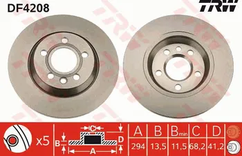 Brzdový kotouč TRW DF4208