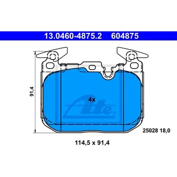 Brzdová destička ATE 13.0460-4875.2
