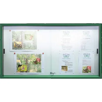 Vnitřní vitrína 'Classique', 750 x 1400 mm, zadní stěna plech, rám barva zelená RAL6005