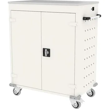 Skříň na notebooky, s napájením, 16 přihrádek, š x h x v: 920x540x1060 mm, barva: korpusu bílá RAL9010/ dveří bílá RAL9010