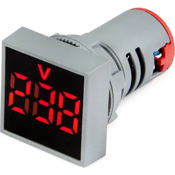 Panelový Voltmetr AC 24-500V pro vestavbu 22mm čtvercový