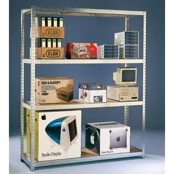 Dílenský regál Regál SPEED-RACK, výška 2470 mm, police dřevotřísková deska 2500 x 600 mm, nosnost police 400 kg