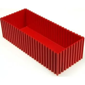 Skříňka na nářadí Plastová krabička, 102x252x70 mm, modul 10x25, barva červená.