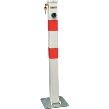 Plotový sloupek Sklopný parkovací sloupek, bílý, cylindrický zámek