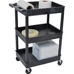 Policový vozík plastový, v x d x š: 980x610x460 mm, 3 vany, barva černá.