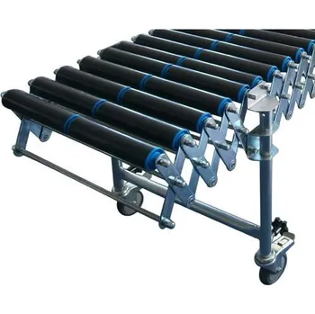 Dopravníkový pás Gravitační dopravník s plastovými válečky (3 ks), roztažitelný, šířka 800 mm, délka 1700-4240 mm