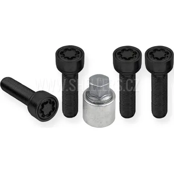 Autodoplněk Pojistné bezpečnostní šrouby M14x1,5x47 kulová R13, klíč 17, SICUSTAR BVN547R13, Audi, Škoda, černé
