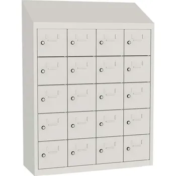 Minibox, 20 schránek s plnými dvířky, v x š x h: 1090x810x300 mm, barva šedá RAL7035