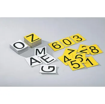 Informační tabulka Magnetické číslice, 50 x 42 mm, žlutá, sada čísel 0-9, balení 10 sad.