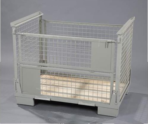 Skládací gitterbox - 1200x800x800 mm, nosnost 1000 kg, šedá RAL7030