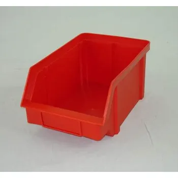 Plastový zásobník TechBox s viditelným obsahem, 224 x 144 x 108 mm, barva červená