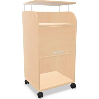 Konferenční stolek Stolek Caddy pojízdný s pracovní deskou 560 x 470 mm, barva javor, v: 1135 mm