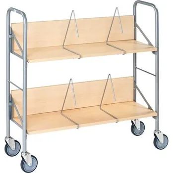 Vozík na pořadače, 2 nastavitelné police, nosnost 50 kg, d x š x v: 900x300x920 mm