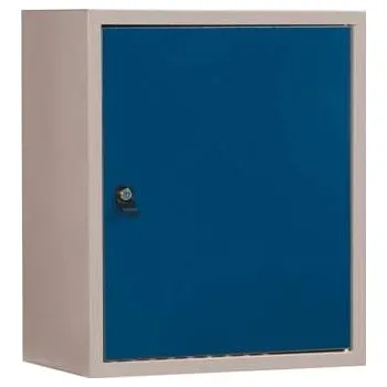 Nástěnná skříňka TECHNO Light, šířka 532 mm, barva šedá RAL7035/modrá RAL5012.