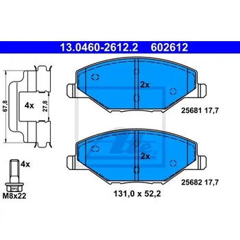 Brzdová destička ATE 13.0460-2612.2