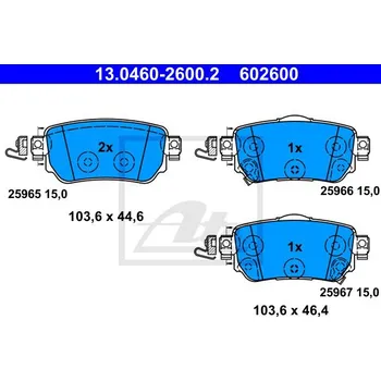 Brzdová destička ATE 13.0460-2600.2