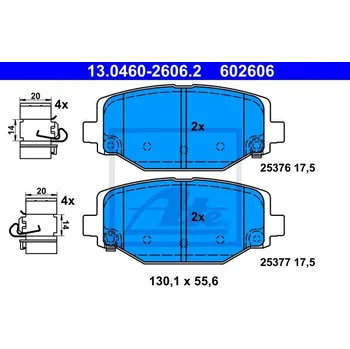 Brzdová destička ATE 13.0460-2606.2