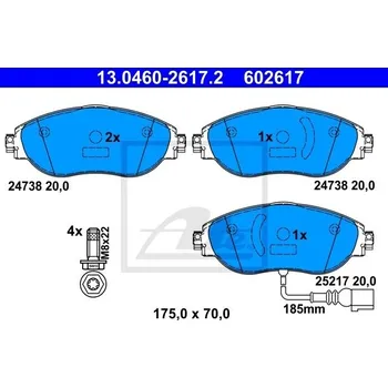 Brzdová destička ATE 13.0460-2617.2