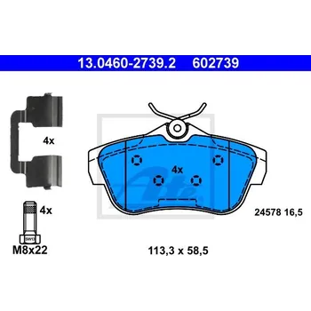 Brzdová destička ATE 13.0460-2739.2
