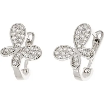 Náušnice Stříbrné naušnice motýlek se zirkony AGUC885