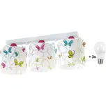 Dalber 62143 BUTTERFLY - Dětské stropní svítidlo s motýlky + Dárek 3x LED žárovka (Dětský lustr s motivy molýlků)
