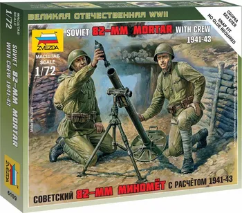 Plastikový model Zvezda Soviet 82-mm Mortar with Crew 1:72