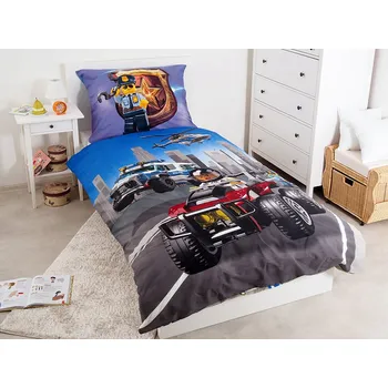 Povlečení Halantex LEGO City Policie 140 x 200 cm, 70 x 90 cm zipový uzávěr