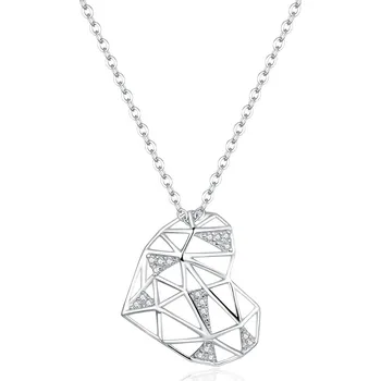 Náhrdelník Elenys stříbrný náhrdelník Třpytivé geometrické srdce