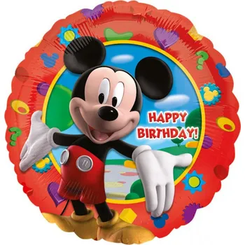 Balónek Fóliový balónek Mickey Mouse Happy Birthday, kulatý, 45 cm