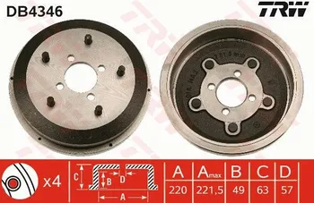 Brzdový buben TRW DB4346