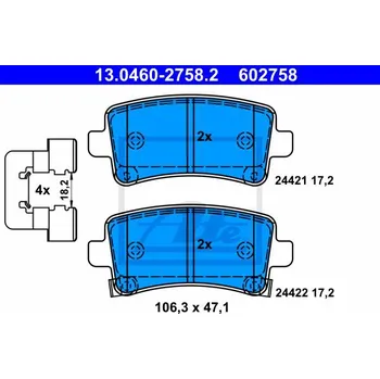 Brzdová destička ATE 13.0460-2758.2