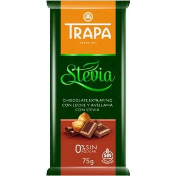 Čokoláda Trapa čokoláda Stévia mléčná s oříšky 75g