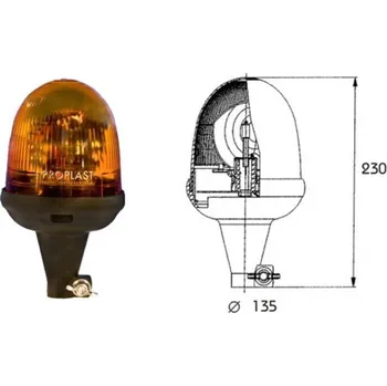 Maják maják PROPLAST 12/24V na tyč-výkyvný