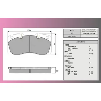 Brzdová destička desky brzdové IVECO ECARGO 75E-FERODO