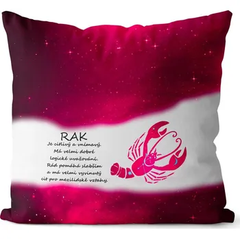 Dekorativní polštářek Polštář Rak (22.6. - 22.7.) - červený (Velikost: 40 x 40 cm)